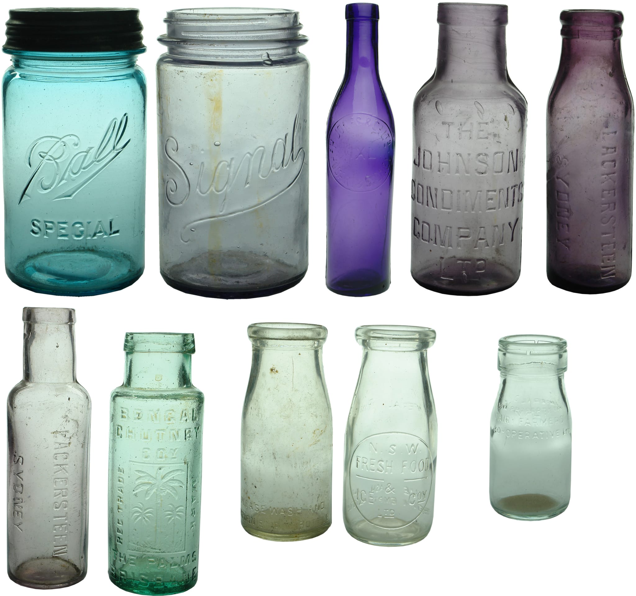 Antique Sauce Condiment Household Bottles