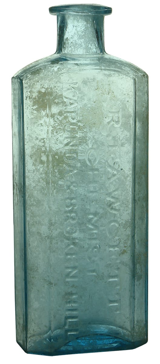 Fawcett Chemist Kapunda Broken Hill Antique Bottle