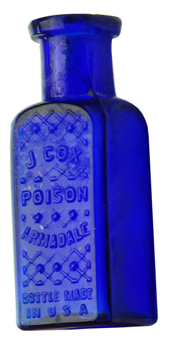 Cox Poison Armadale Antique Cobalt Blue Bottle