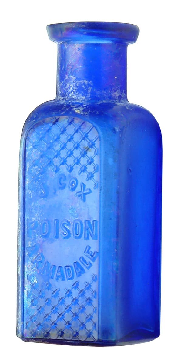 Cox Poison Armadale Antique Cobalt Blue Bottle