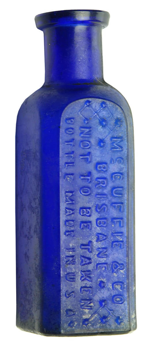 McGuffie Brisbane Blue Antique Poison Bottle