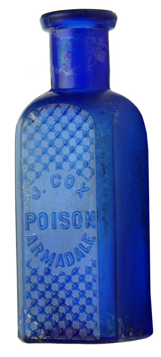 Cox Poison Armadale Antique Cobalt Blue Bottle