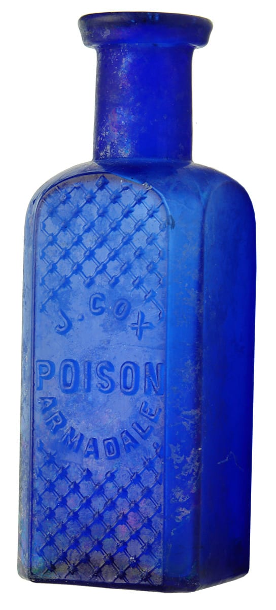 Cox Poison Armadale Antique Cobalt Blue Bottle