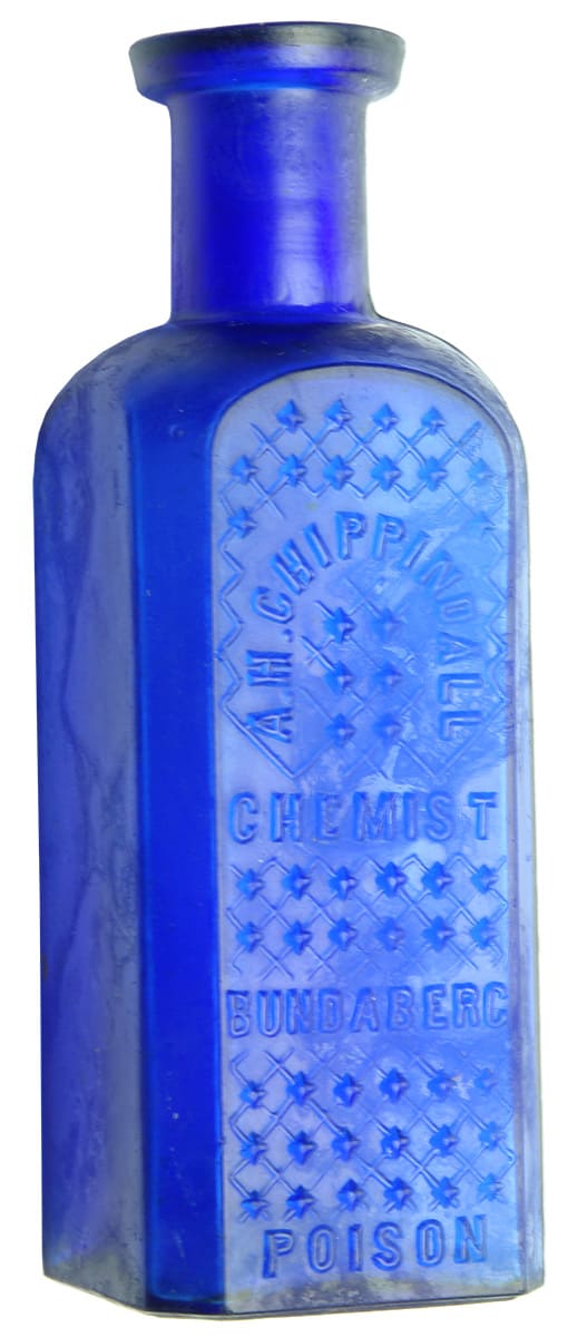 Chippindall Chemist Bundaberg Cobalt Blue Poison Bottle