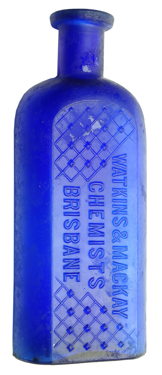 Watkins Mackay Chemists Brisbane Cobalt Blue Bottle