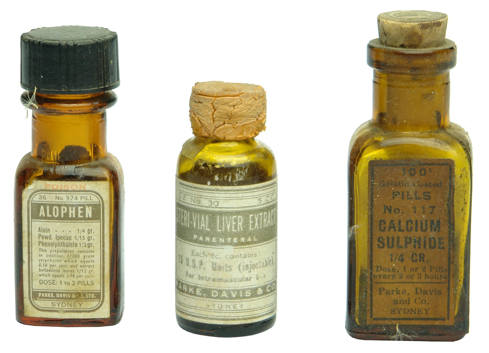 Antique Chemist Prescription Bottles