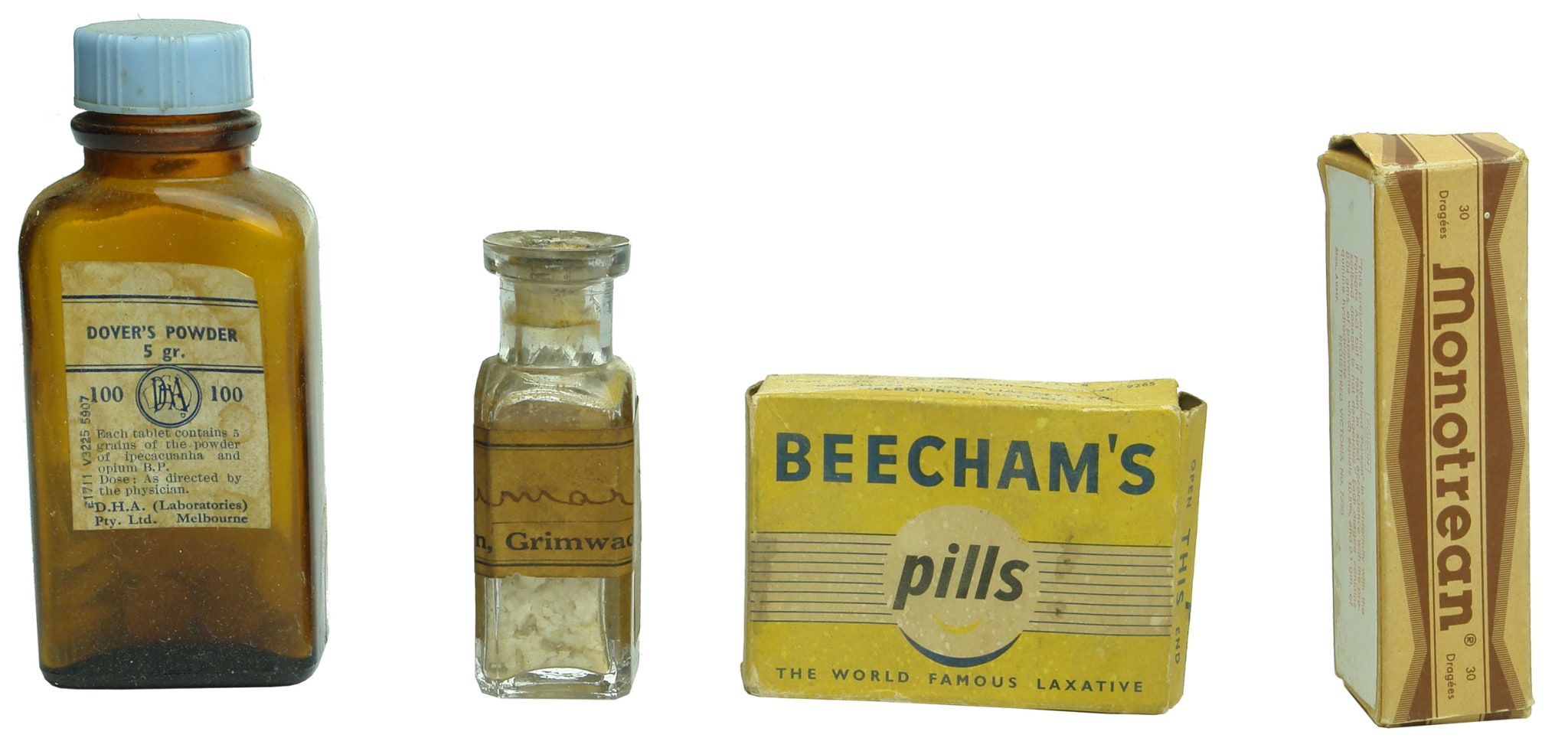 Antique Chemist Prescription Bottles