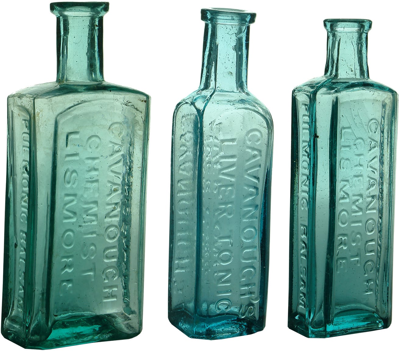 Cavanough's Lismore Antique Cure Bottles