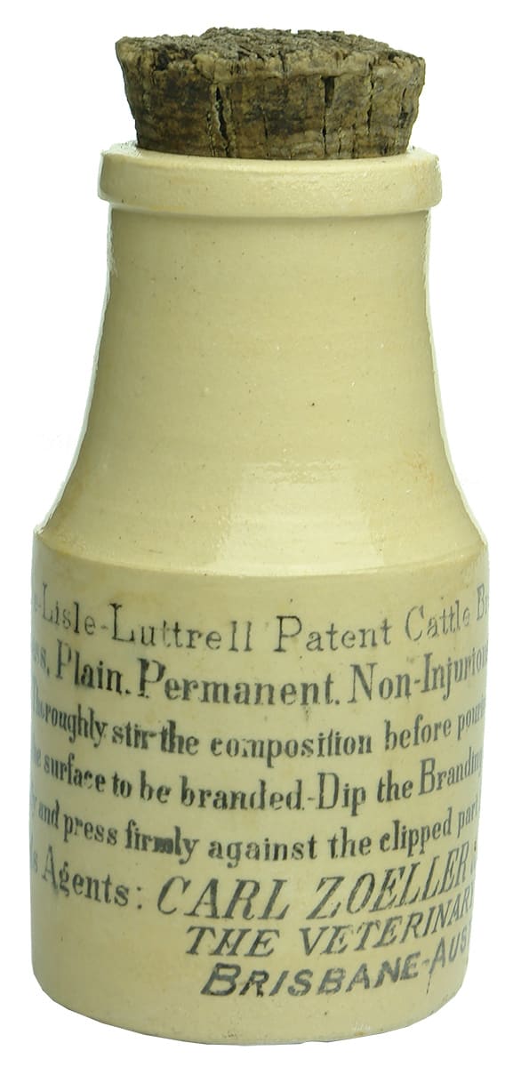 De Lisle Luttrell Patent Cattle Brand Zoeller Ceramic Jar