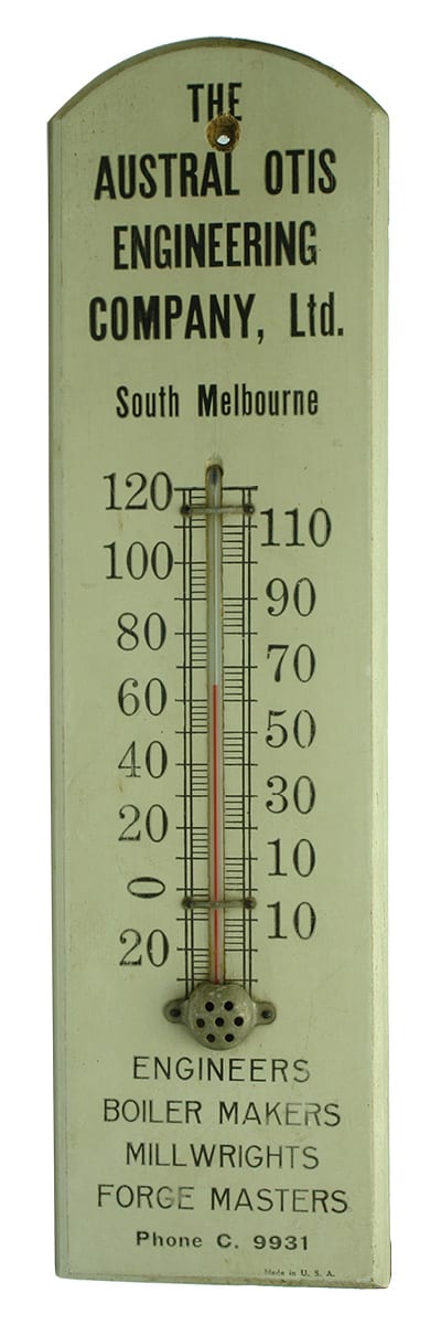 Austral Otis Engineering South Melbourne Advertising Thermometer