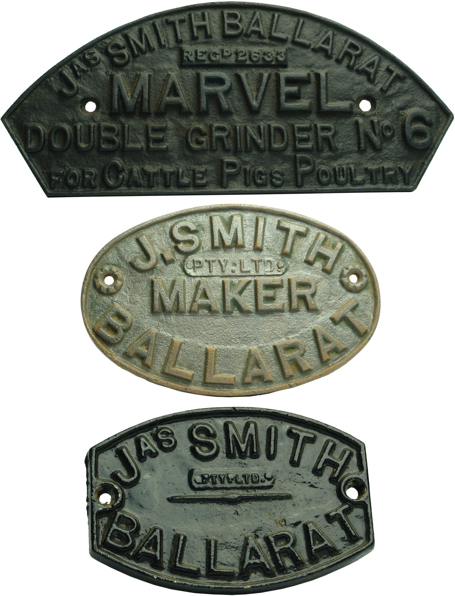 James Smith Ballarat Cast Iron Nameplates