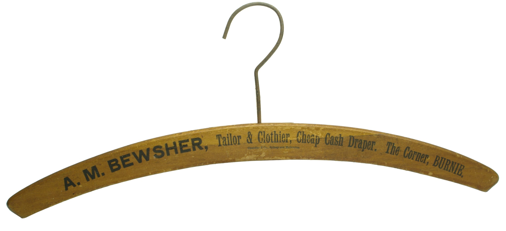 Bewsher Tailor Clothier Draper Burnie Coat Hanger