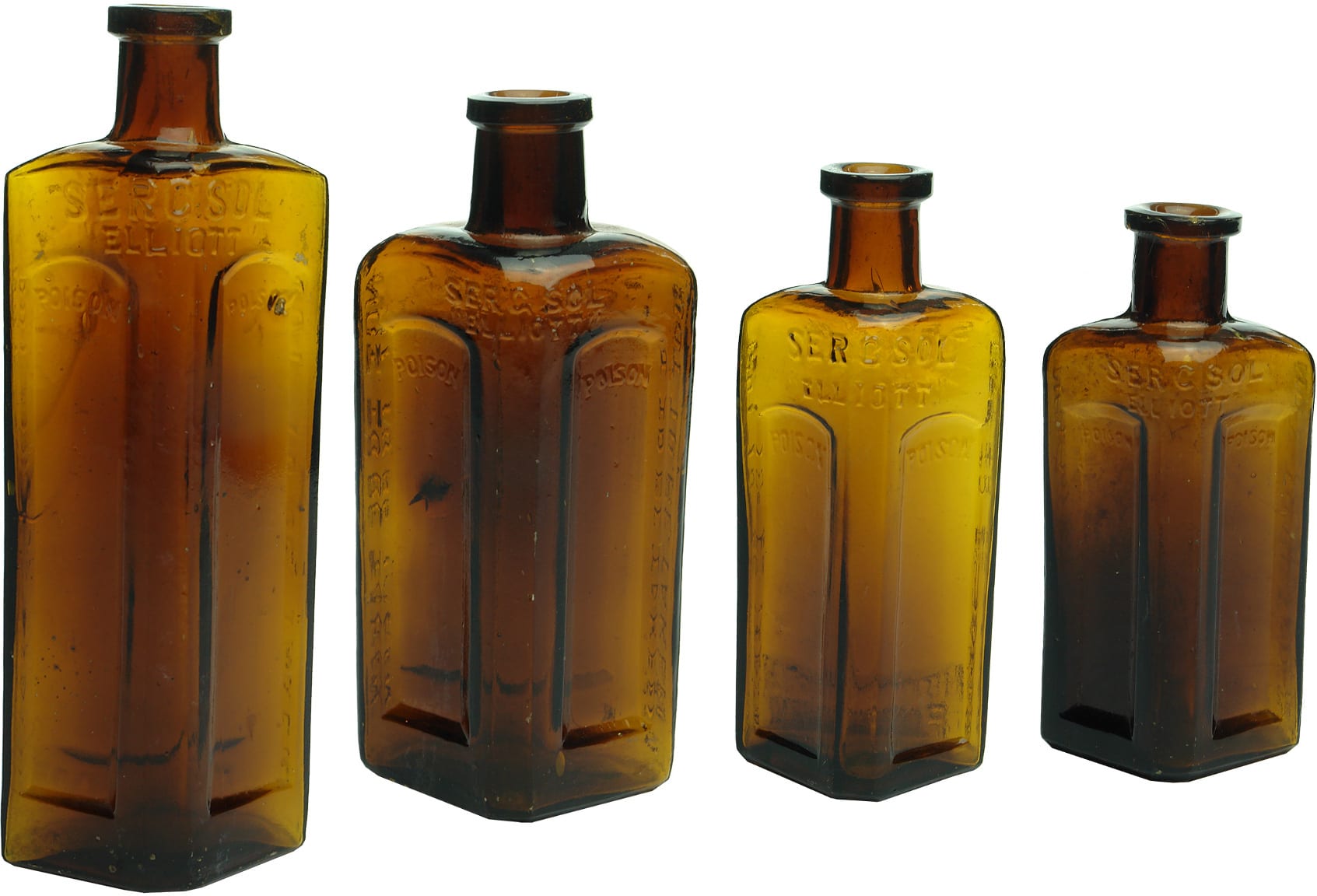 Elliott Sercsol Antique Poison Bottles