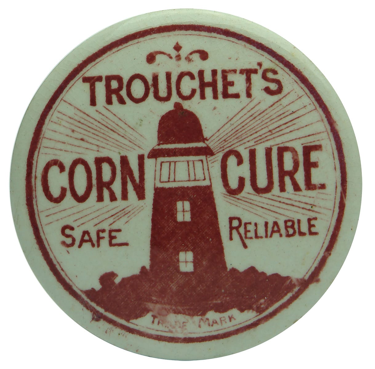 Trouchet's Corn Cure Lighthouse Pot Lid