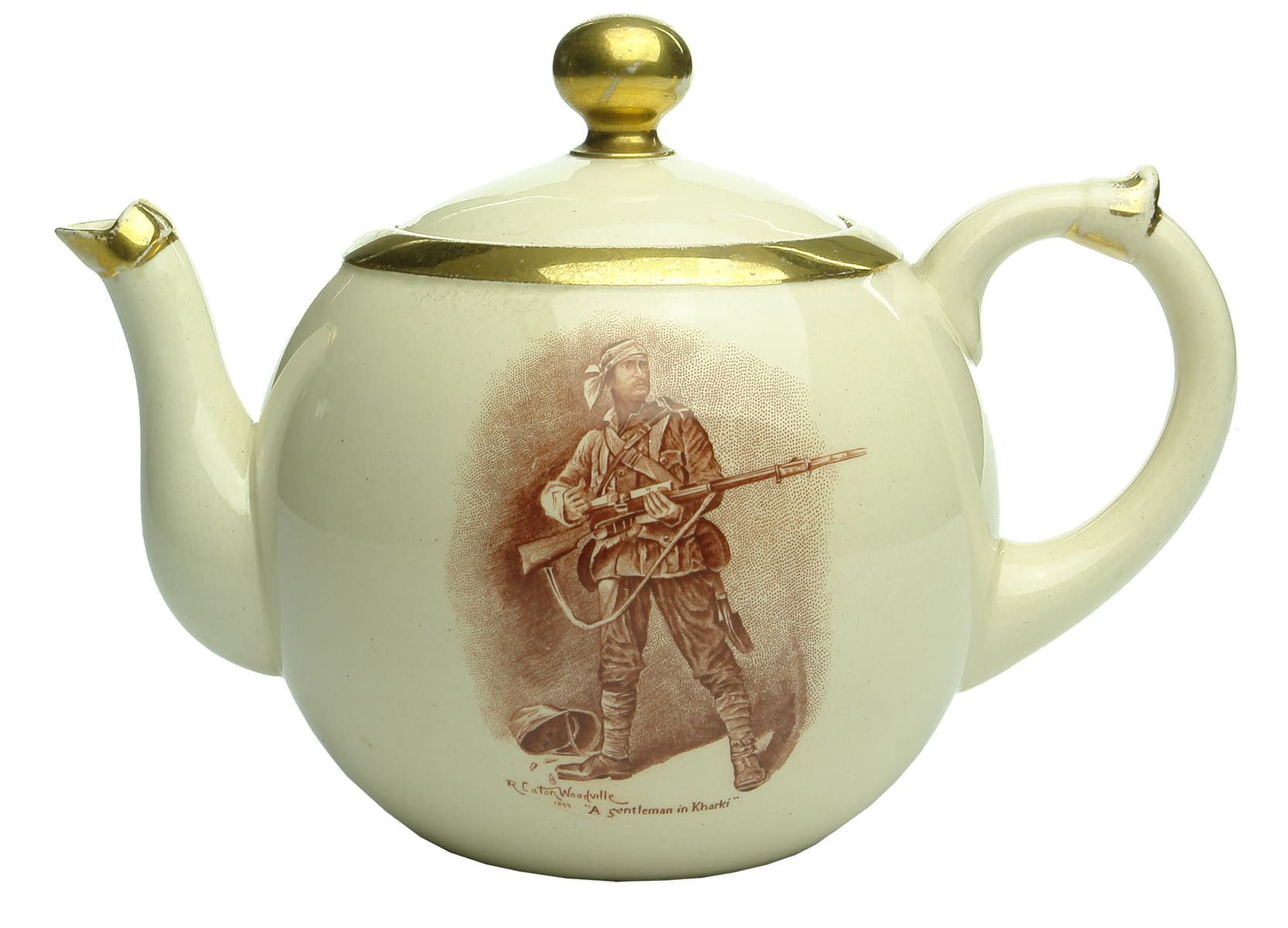 Absent Minded Beggar Kipling Caton Woodville Teapot