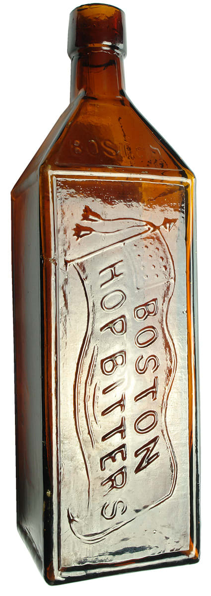 Boston Hop Bitters Amber Glass Bottle