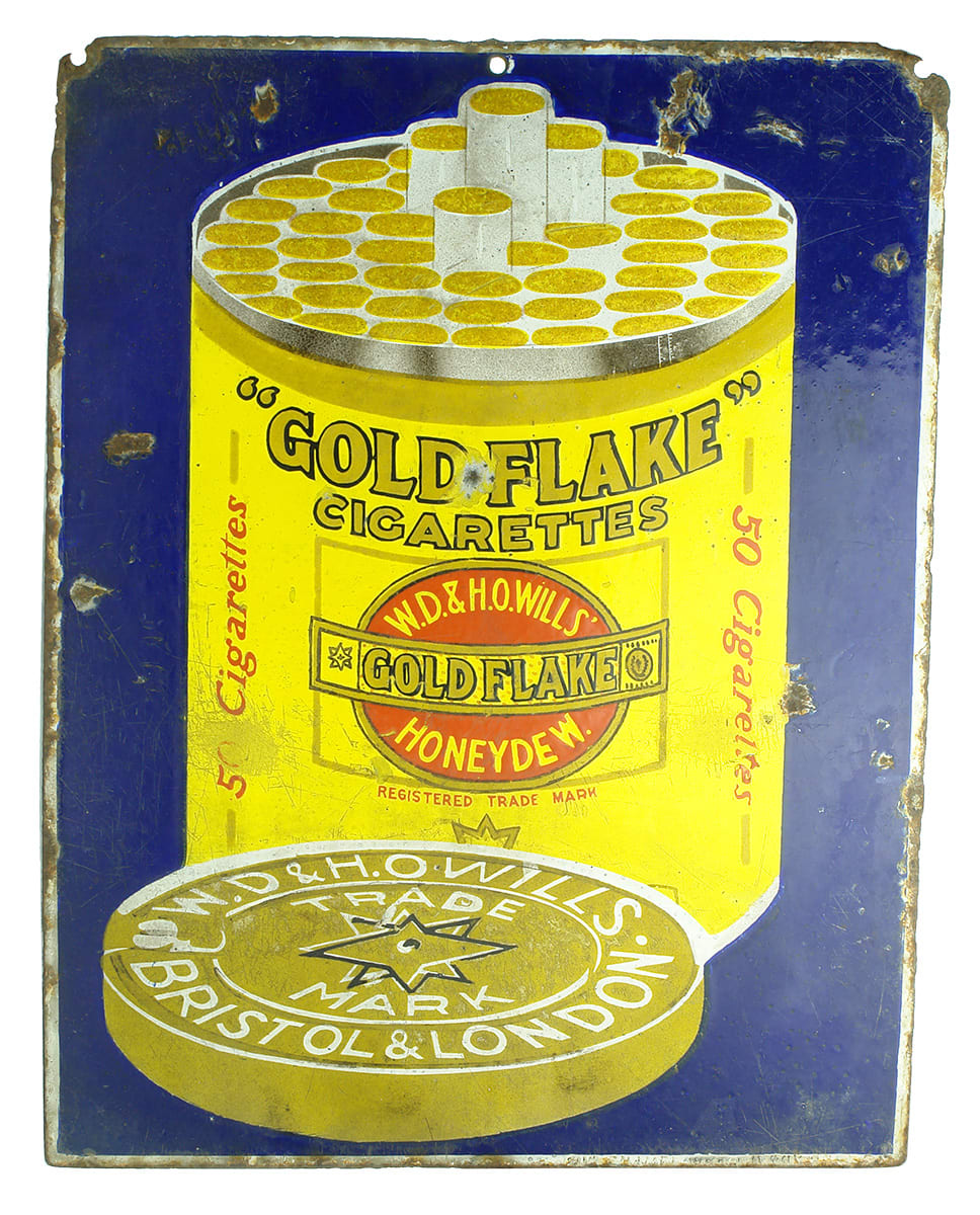 Wills Gold Flake Cigarettes Enamel Sign