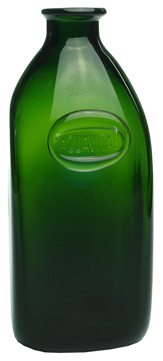 Aquavitae Sealed Green Glass Bottle