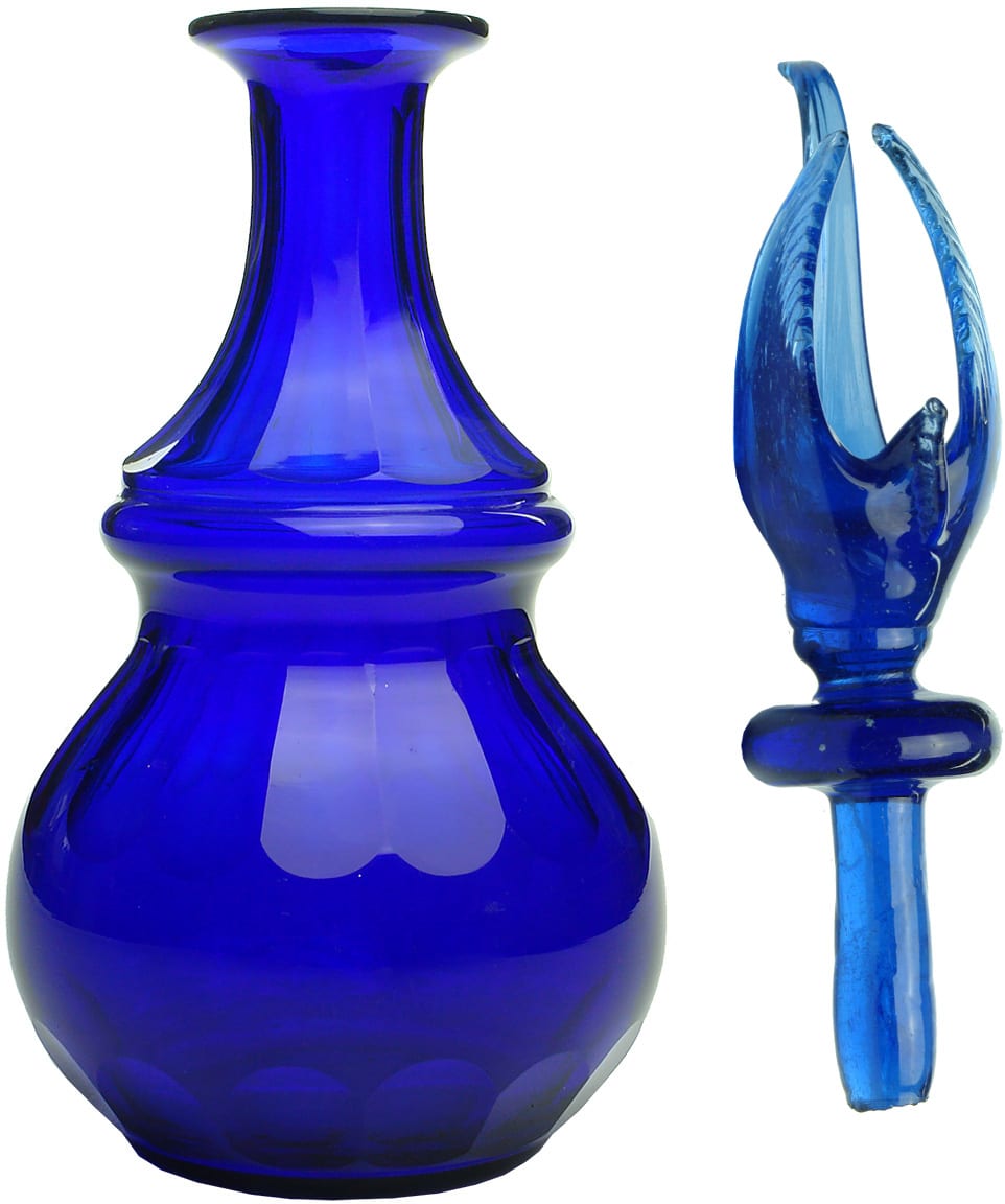 Cobalt Blue Cut Glass Decanter Stopper