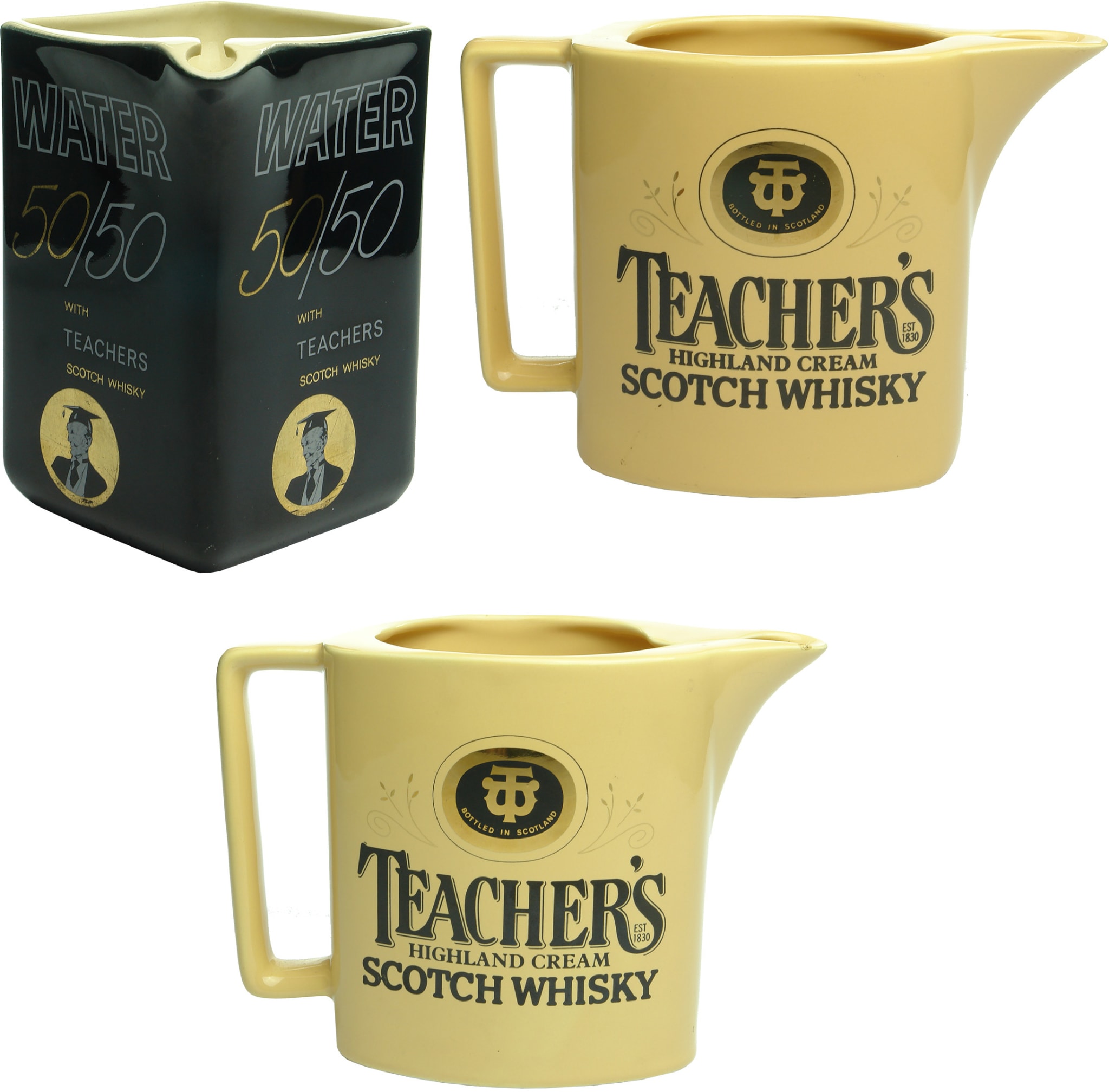 Old Scotch Whisky Advertising Water Jugs