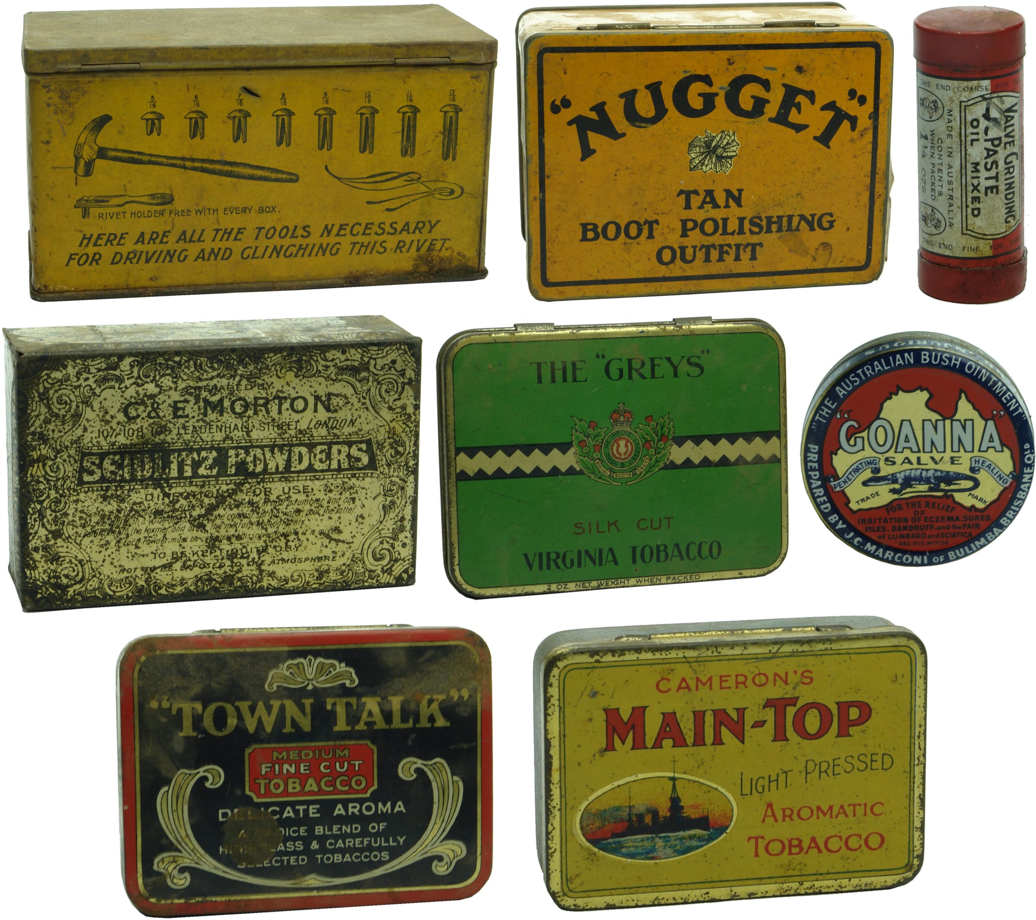 Collection Old and Vintage Tins