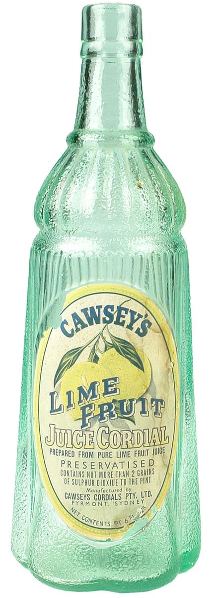 Cawseys Cordials Sydney Brisbane Lime Juice Bottle