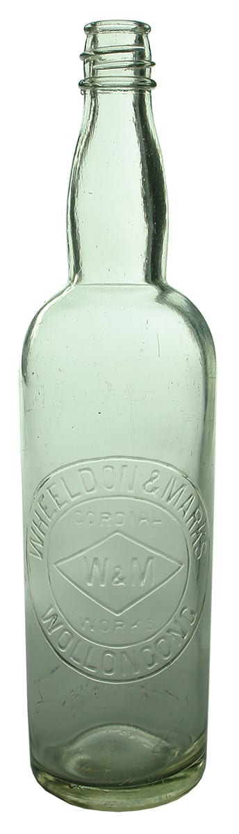 Wheeldon Marks Wollongong Screw top vintage Cordial Bottle