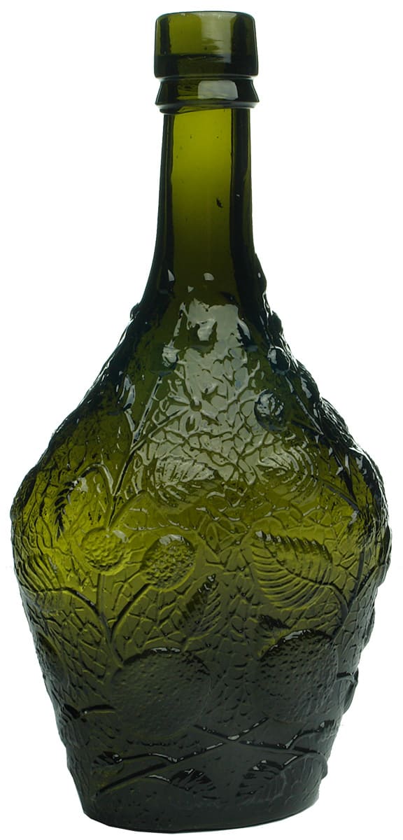 Green Bladder shape Rose Lime Juice Cordial Bottle