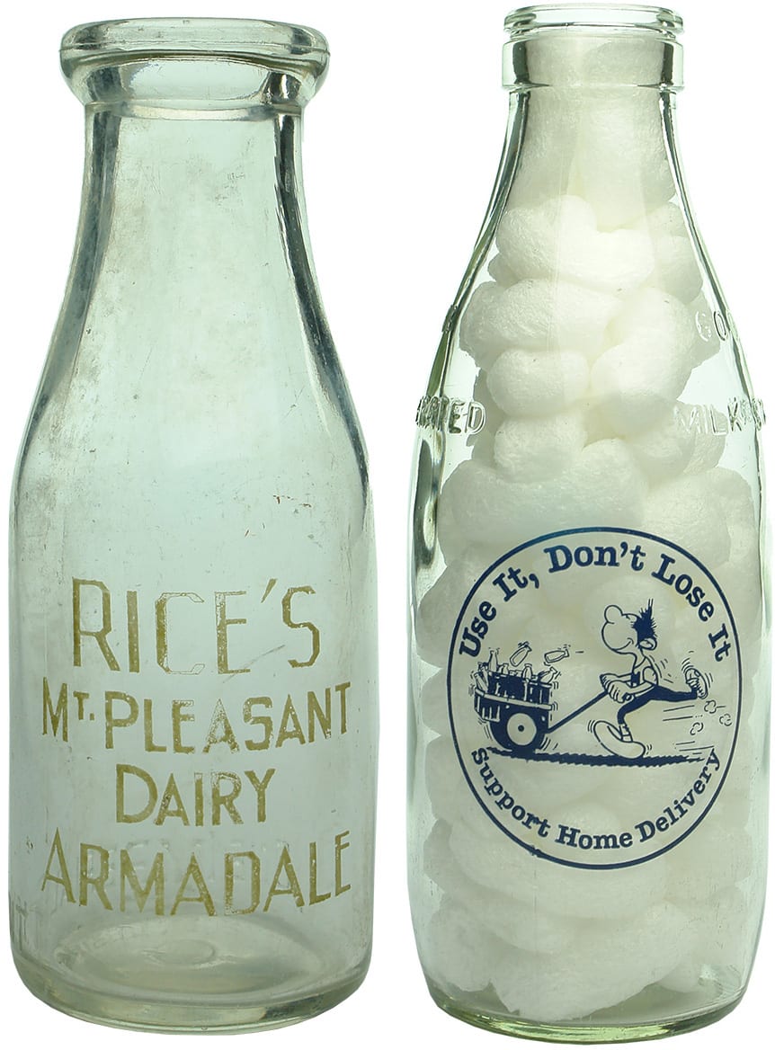 Ceramic Label Antique Milk Bottles