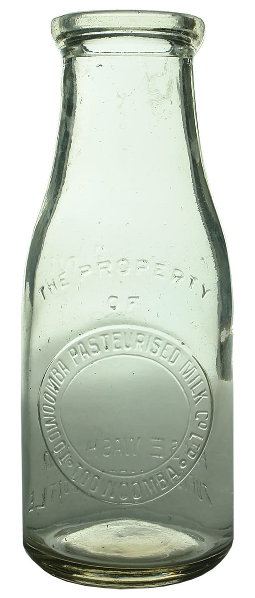 Toowoomba Pasteurised Milk Dairy Antique Milk Bottle