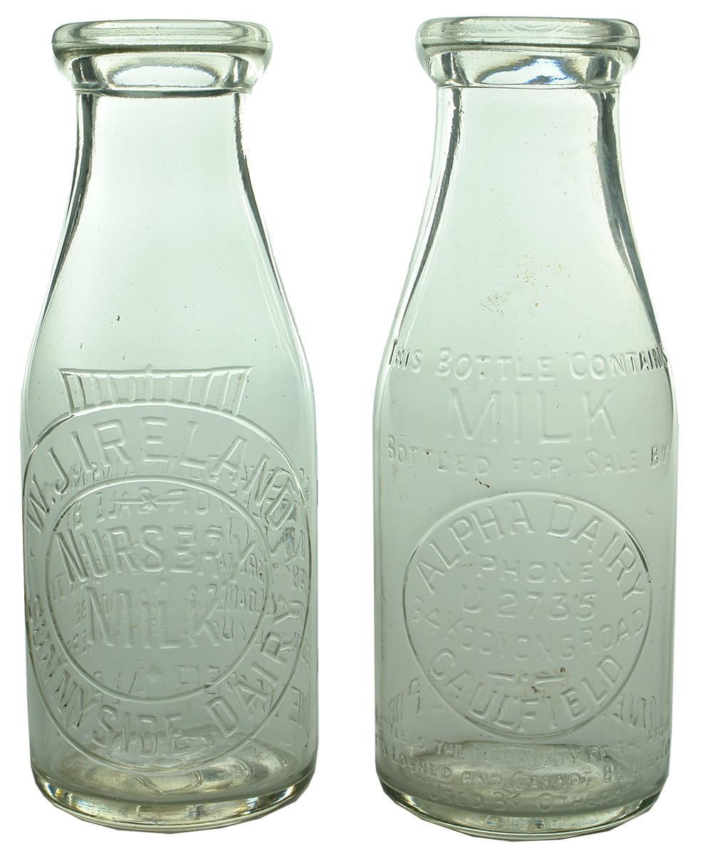 Old Antique Milk Dairy Botles