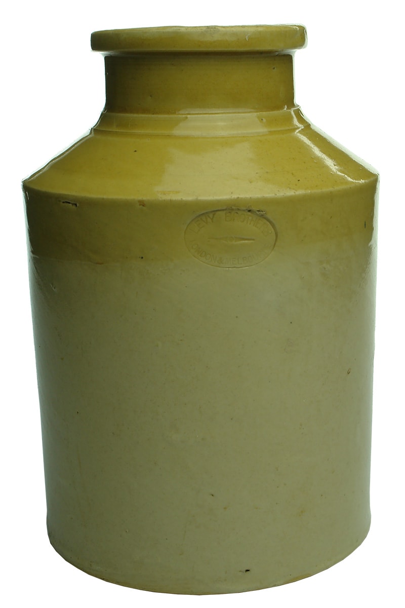 Levy Brothers London Melbourne Earthenware Jar