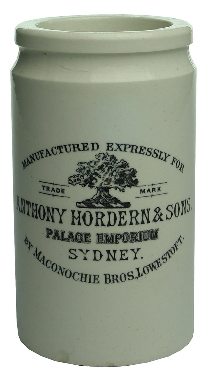 Anthony Hordern Sons Sydney Palace Emporium Jar