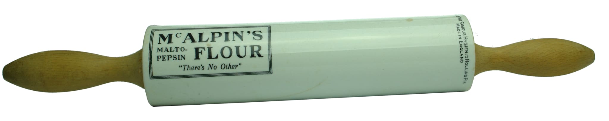 McAlpin's Malto Pepsin Flour Antique Advertising Rolling Pin