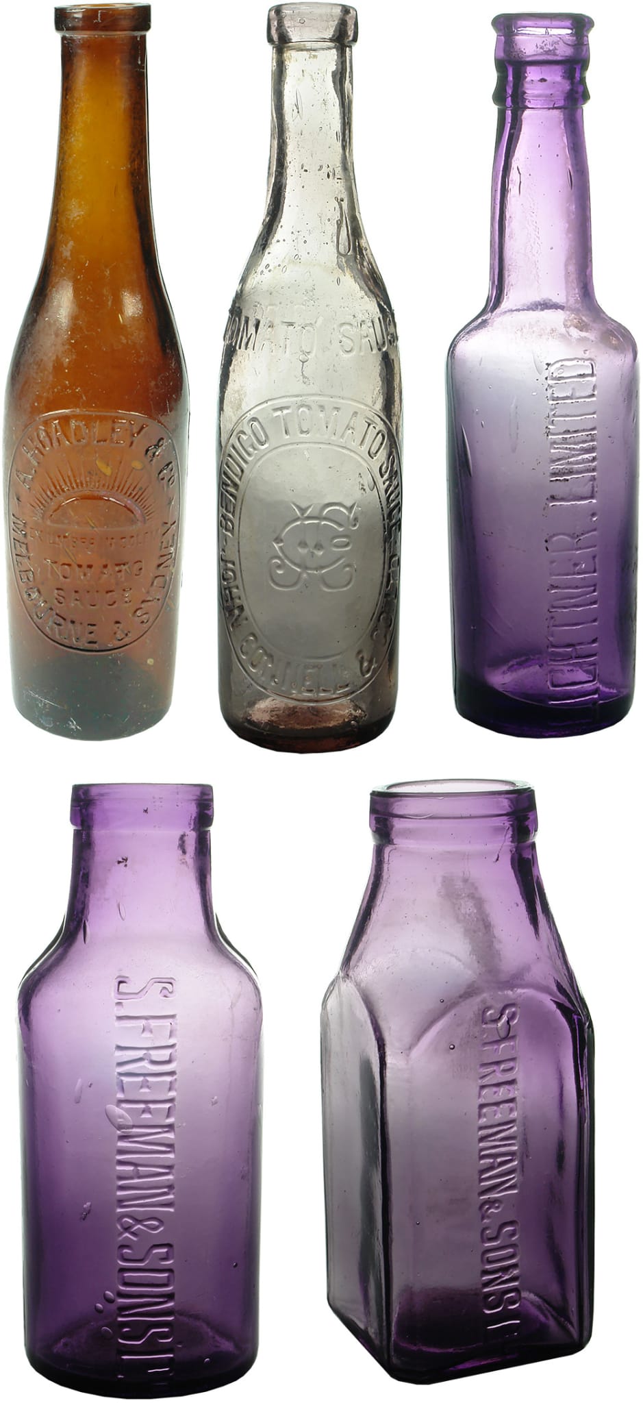 Antique Sauce Pickles Bottles