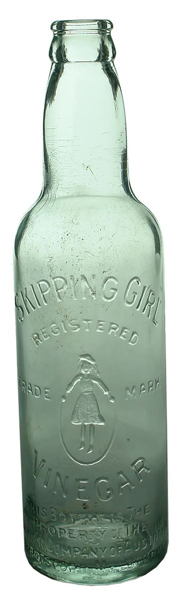 Skipping Girl Vinegar Antique Bottle