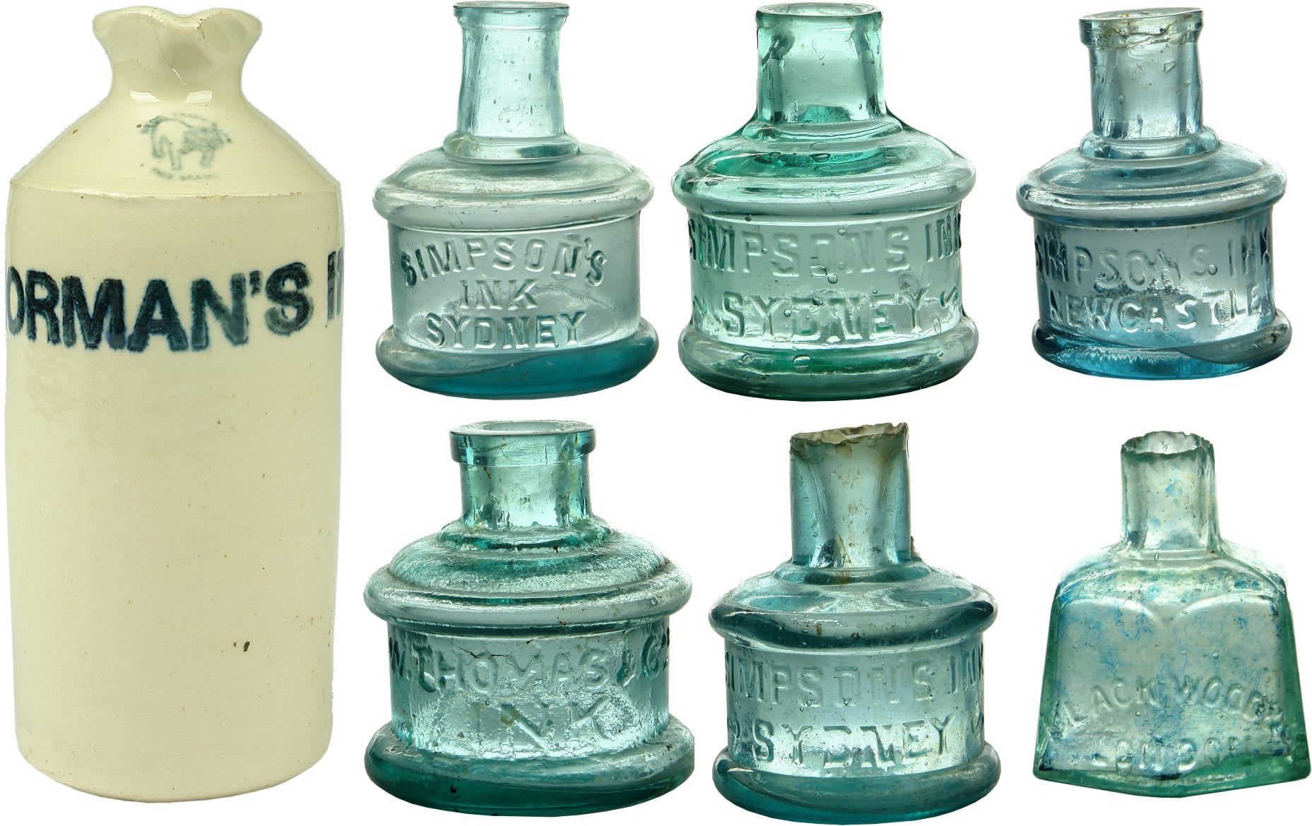 Old Antique Ink Bottles