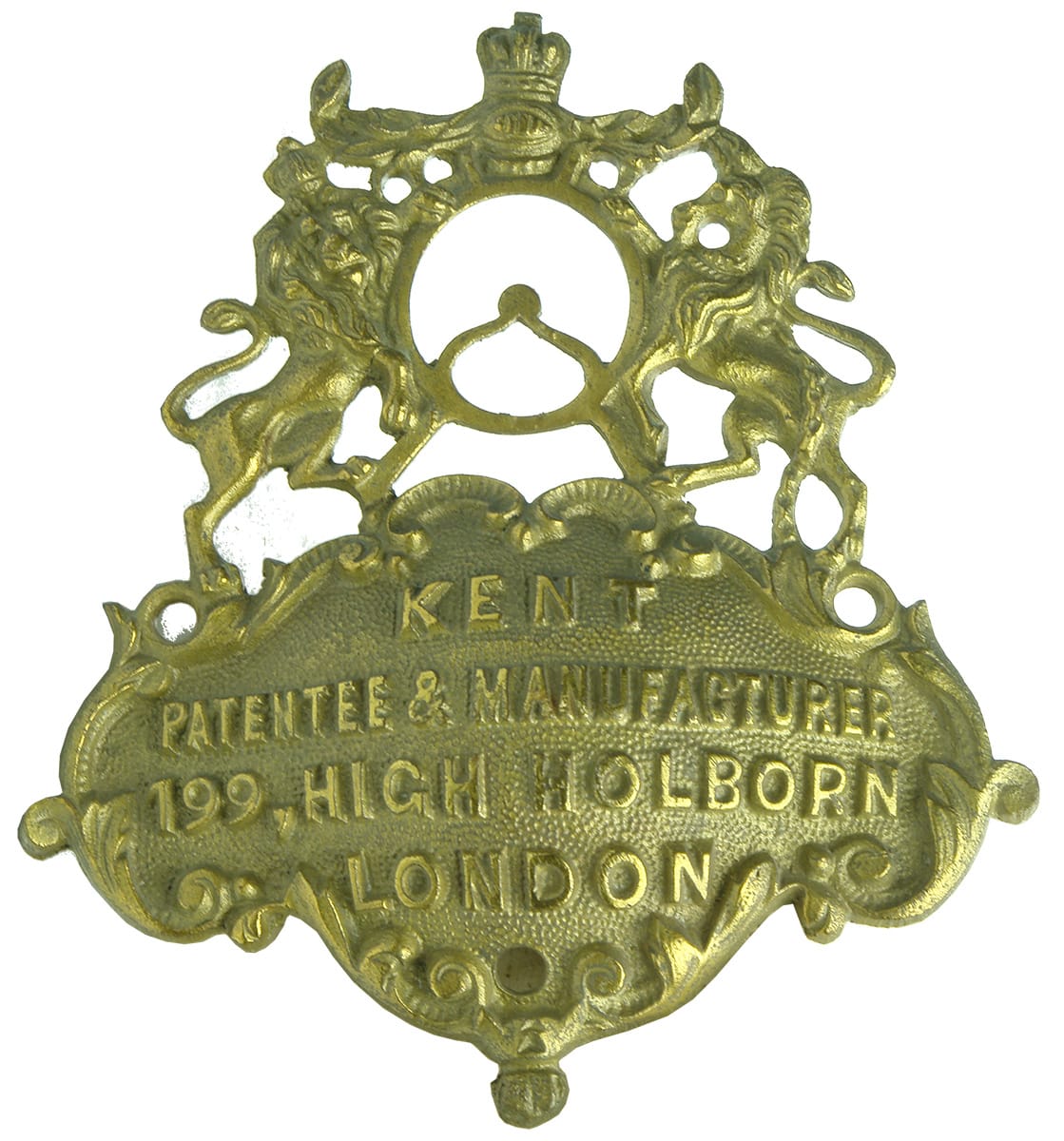 Kent High Holborn Brass Sign