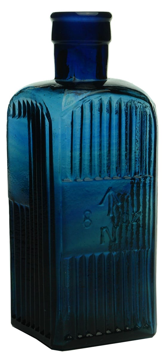 Admiralty Poison Blue Glass Bottle
