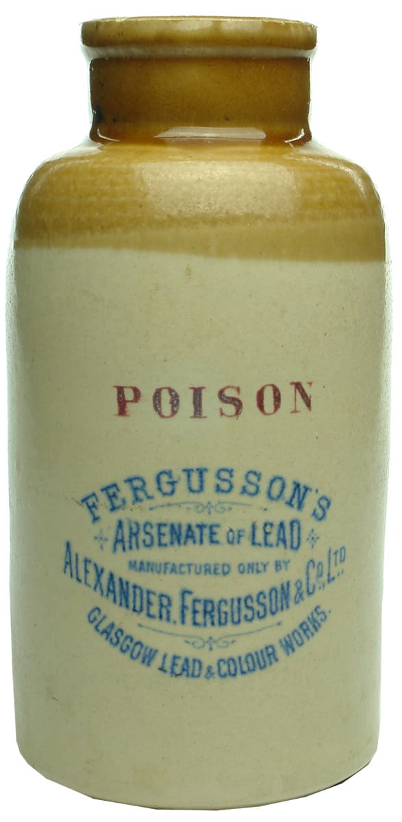 Fergusson's Arsenate Lead Poison Stone Jar