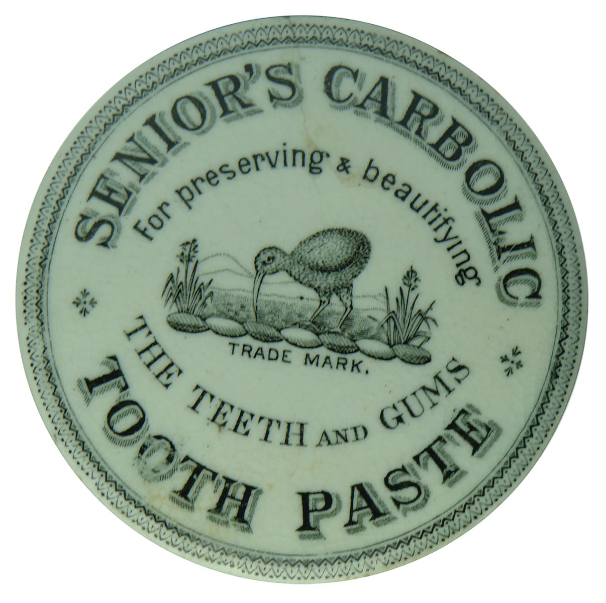 Senior's Carbolic Tooth Paste Pot Lid