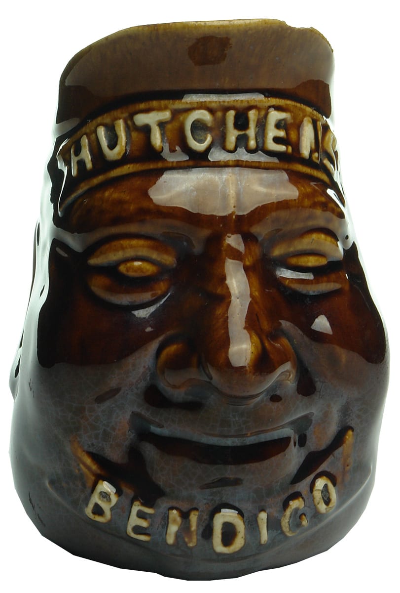 Hutchens Bendigo Rockingham Glaze Face Jug