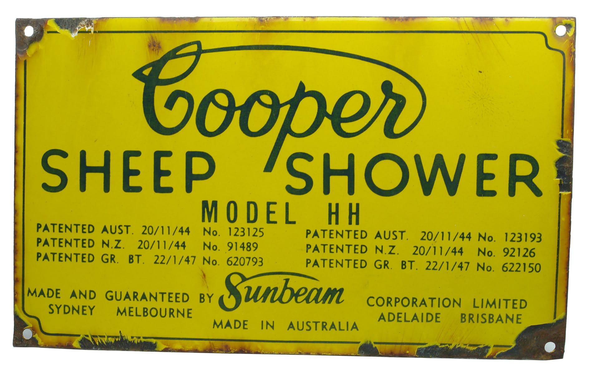 Cooper Sheep Shower Sunbeam Corporation Sign