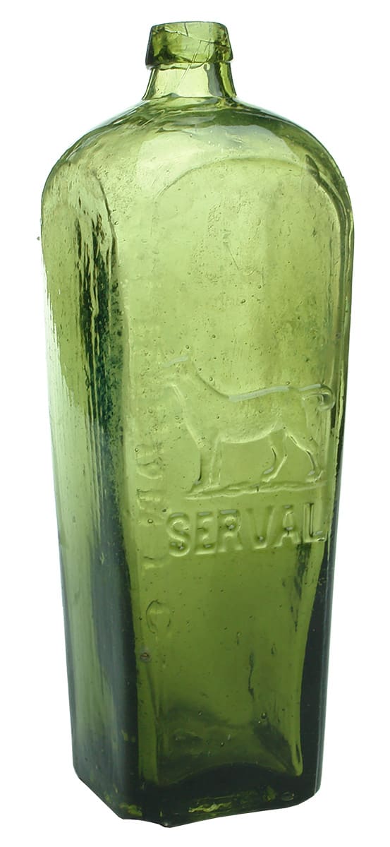 African Serval Green Gin Bottle
