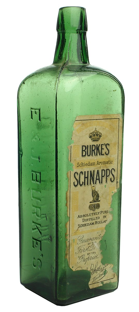 Burke's Schiedam Schnapps Antique Bottle