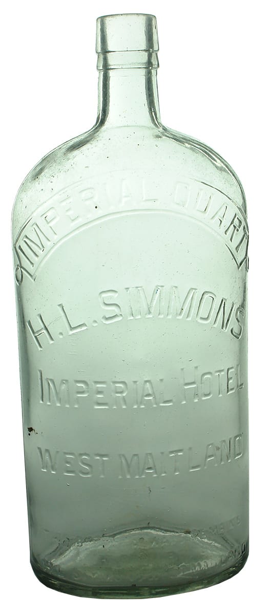 Dimmons Imperial Hotel West Maitland Antique Quart Bottle