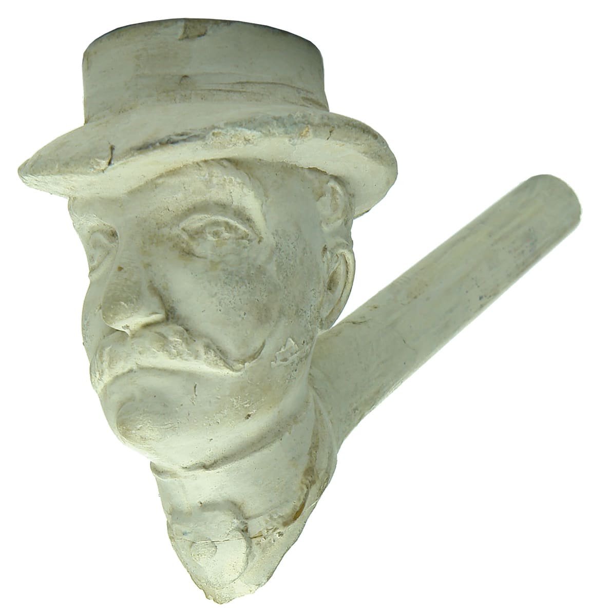 Burns Moustachioed Man Clay Pipe