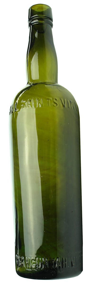 All Saints Vineyard Wahgunyah Antique Wine Bottle