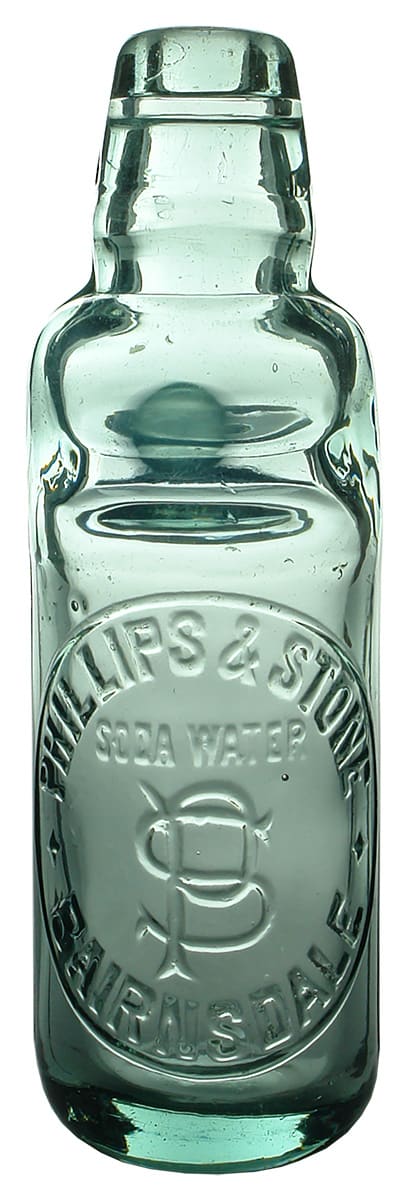 Phillips Stone Bairnsdale Soda Water Codd Bottle
