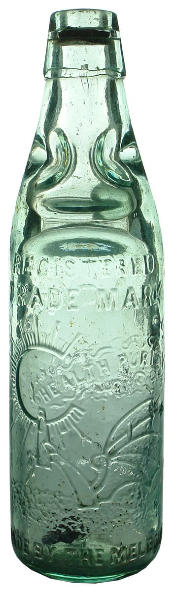 Thos Trood Melbourne Health Purity Codd Marble Bottle